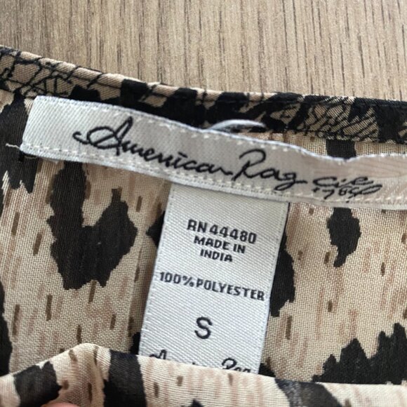 AMERICAN RAG Leopard Print Cinch-Waist Blouse - Picture 3 of 7